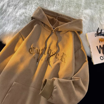 Men’s Black Hoodie – Distressed Wash & Lobster-Claw Button