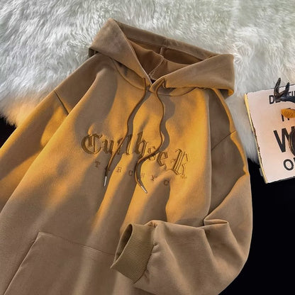 Men’s Black Hoodie – Distressed Wash & Lobster-Claw Button