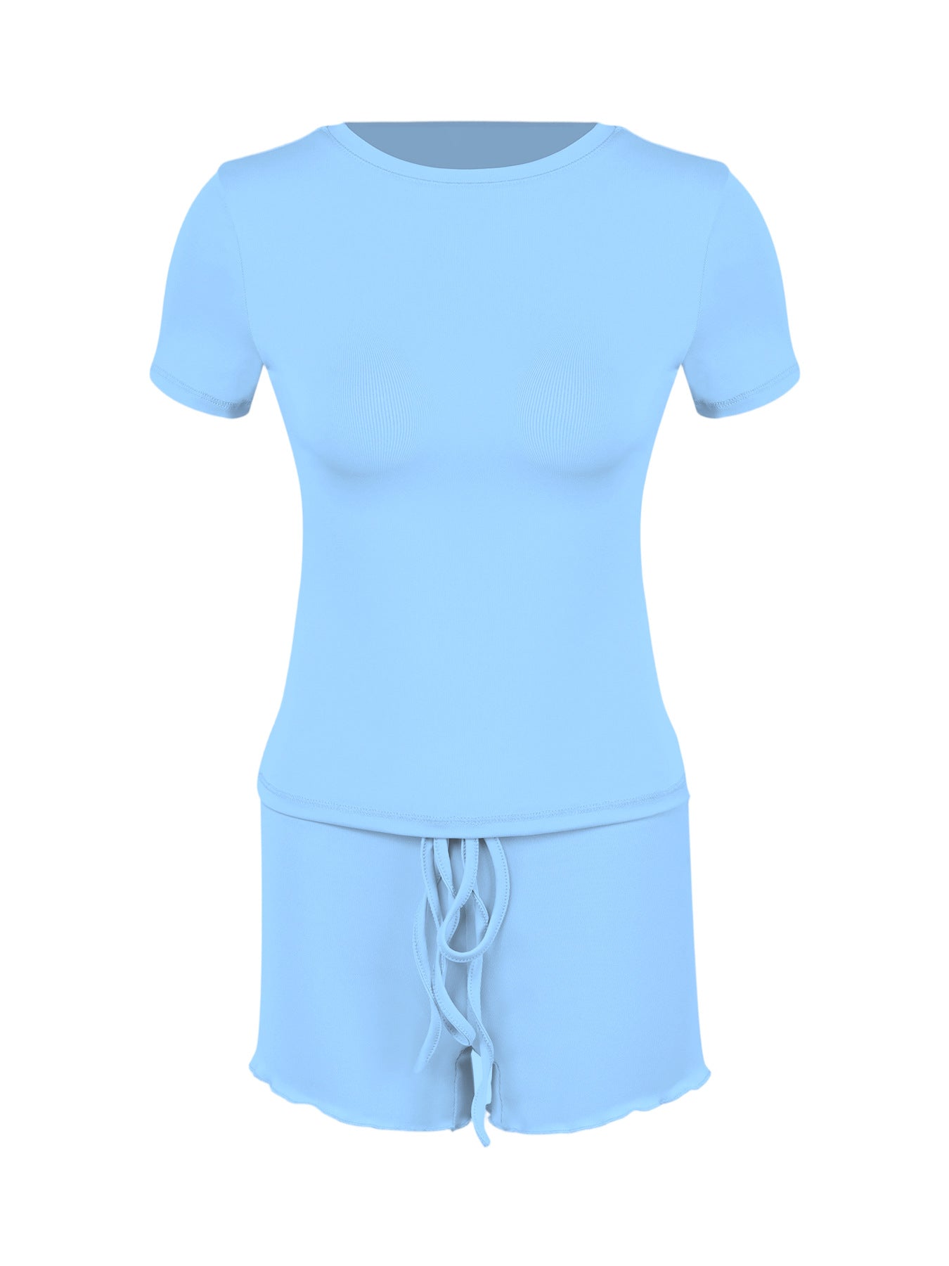 Buy Women’s Form-Fitting Short-Sleeve Set with Classic Crew Neck