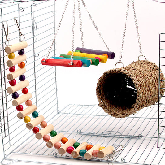 Parrot Swing Climbing Ladder Toy – Bird Cage Play Toy