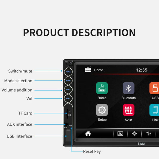 7 Inch Car Radio – Multimedia Touchscreen Player