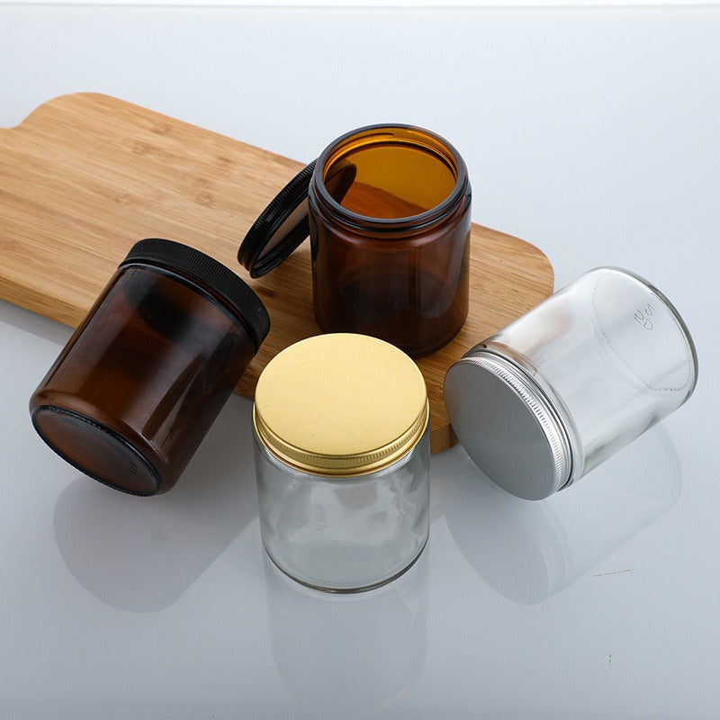 200ml Glass Candle Cup with Lid for DIY Aromatherapy and Home Decor