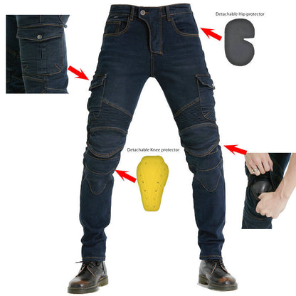 2018 New Motorcycle Riding Jeans Racing Trousers with Protectors Anti-fall Riding Trousers Riding Trousers