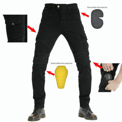 2018 New Motorcycle Riding Jeans Racing Trousers with Protectors Anti-fall Riding Trousers Riding Trousers