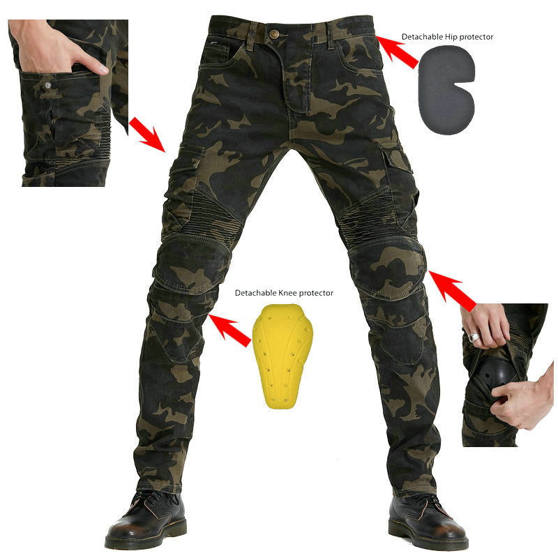 2018 New Motorcycle Riding Jeans Racing Trousers with Protectors Anti-fall Riding Trousers Riding Trousers