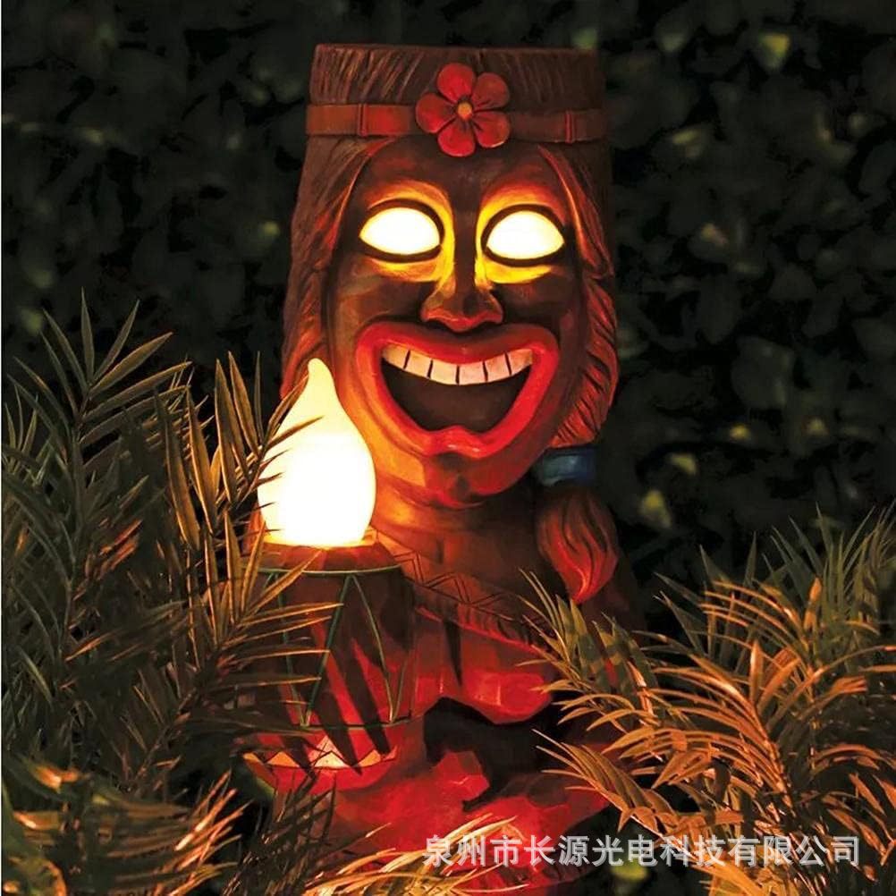 2025 Independent Station Maya Angry Garden Decoration Outdoor Smiley Totem Solar Resin Decoration