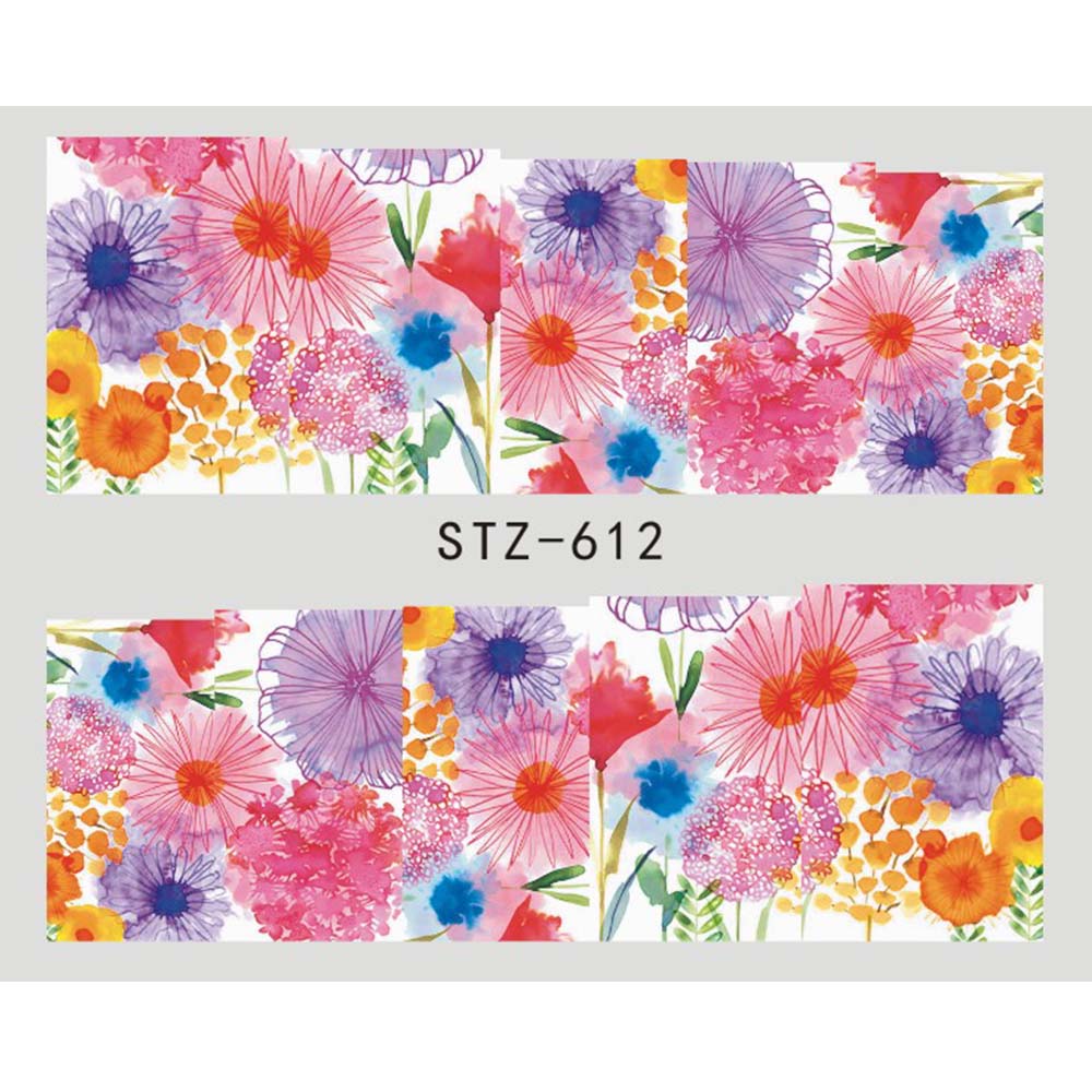 Buy Cute Butterfly Flower Nail Sticker Water Transfer Design.