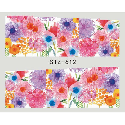 Buy Cute Butterfly Flower Nail Sticker Water Transfer Design.