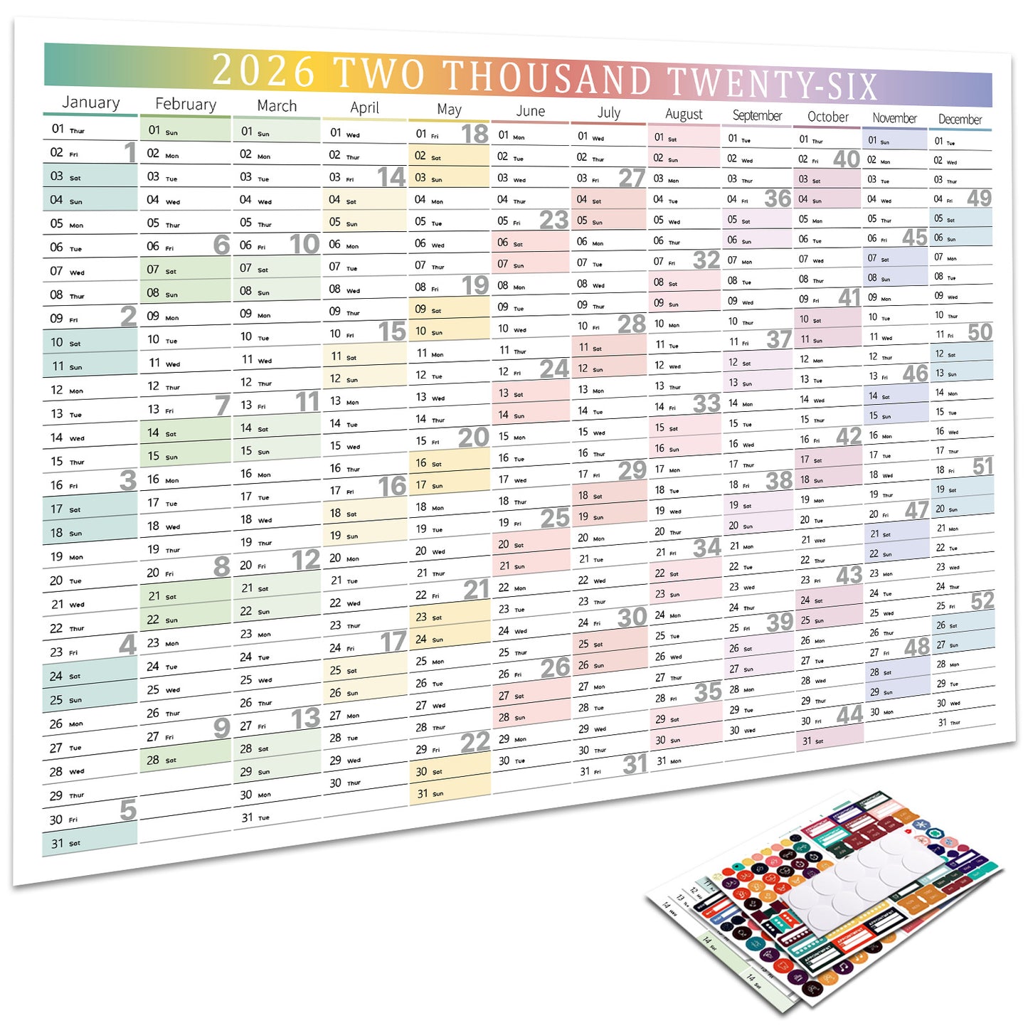 2026 Full-Year English Version Calendar