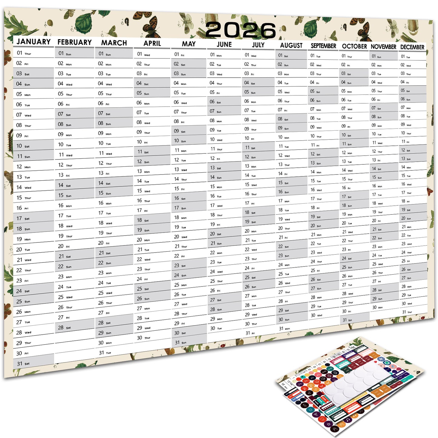 2026 Full-Year English Version Calendar