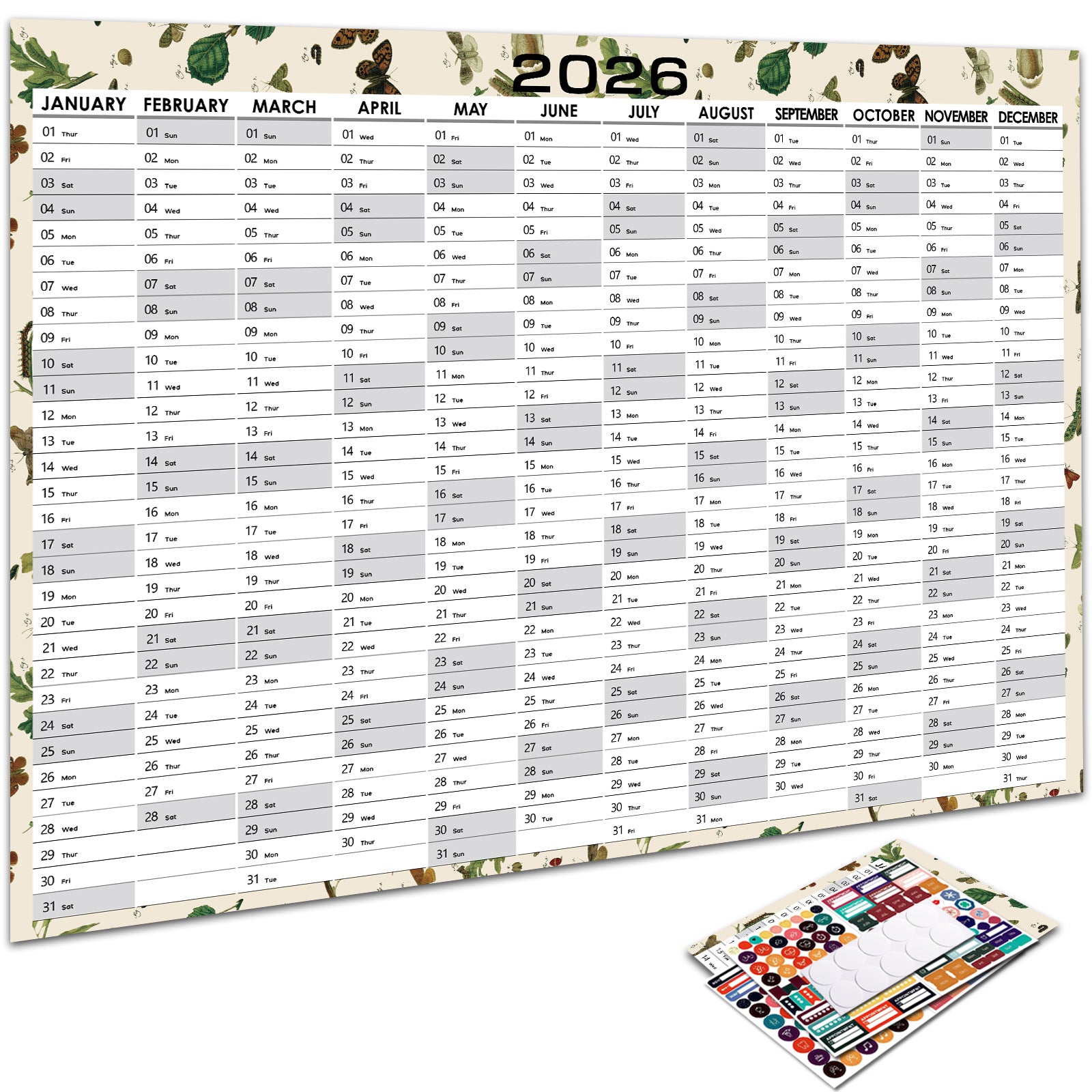 2026 Full-Year English Version Calendar
