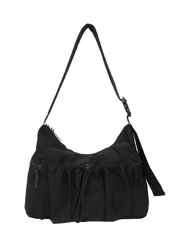 2026 Spring New Korean Style Lightweight Large Capacity Bag Women's Trendy Fashion Casual Drawstring Tote Bag