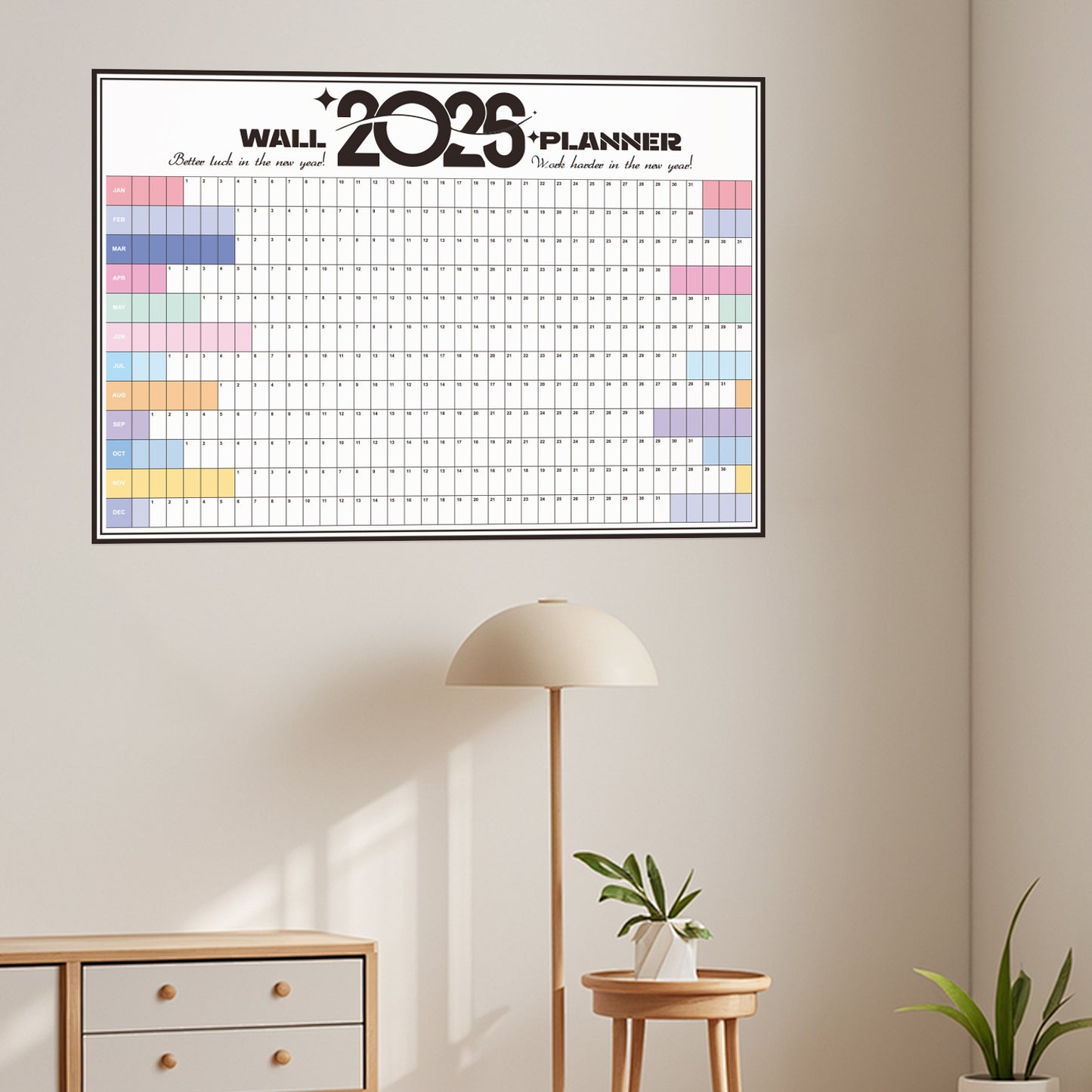 2026 Wall Calendar Planner Self-discipline Tracker