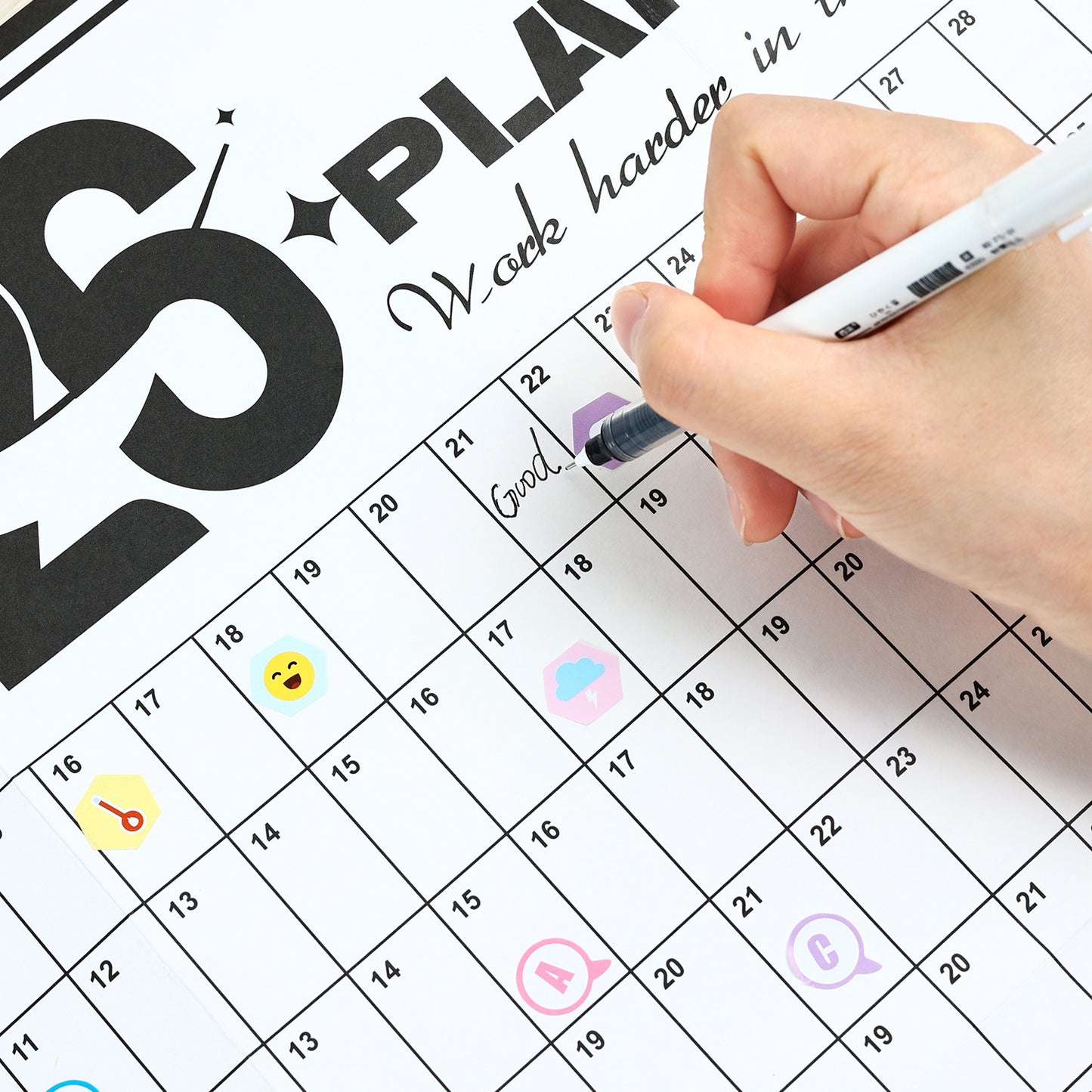 2026 Wall Calendar Planner Self-discipline Tracker