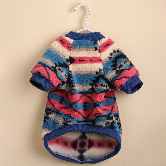 Cute Striped Fleece Dog Sweatshirt – Stylish Pet Clothes