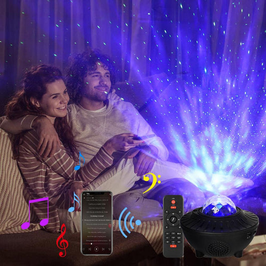 Portable LED Bluetooth Music Projector Light for Home & Party