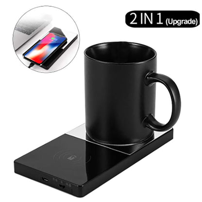 2-in-1 Heating Mug Cup Warmer – Electric Wireless Charger