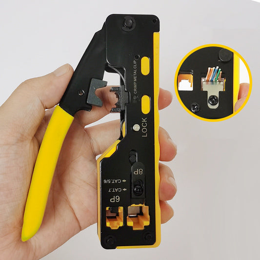 Network Cable Crimper & Stripper Tool for Ethernet Connectors