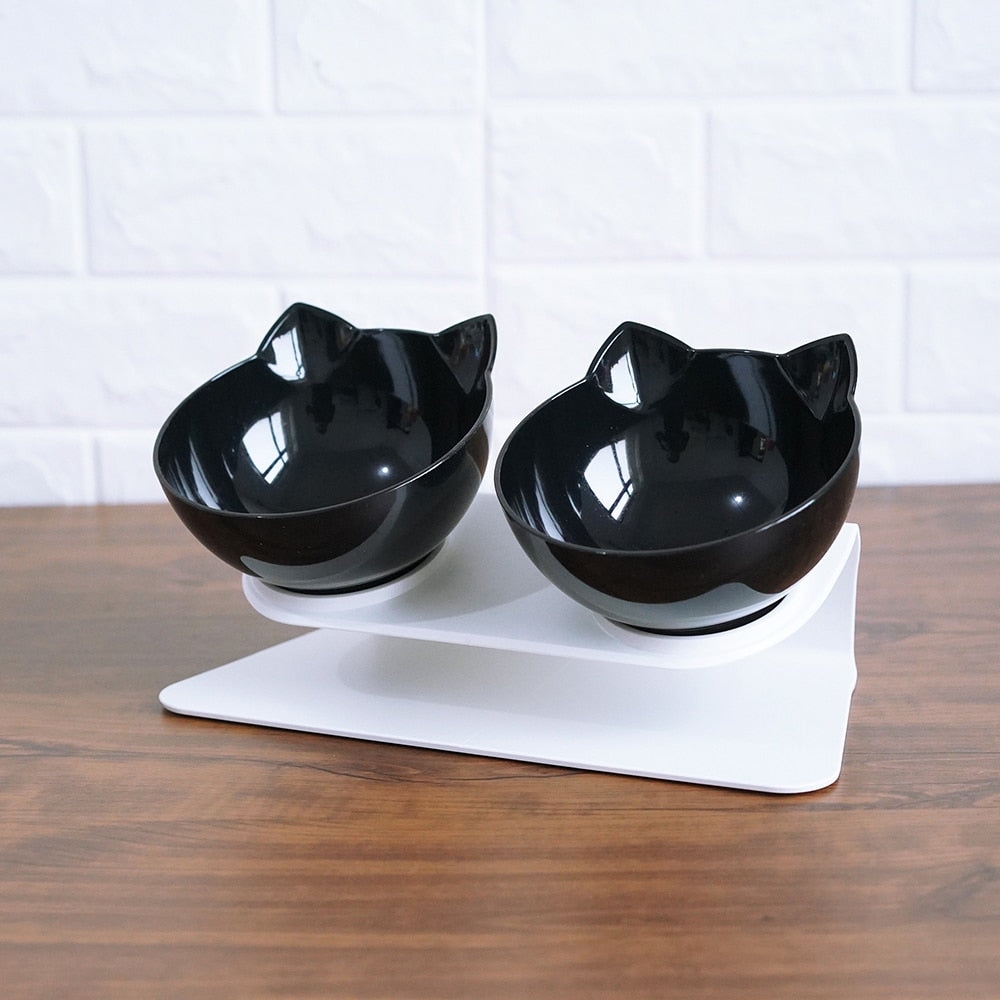 Cat Double Bowl – Ergonomic Food Bowl for Neck Protection