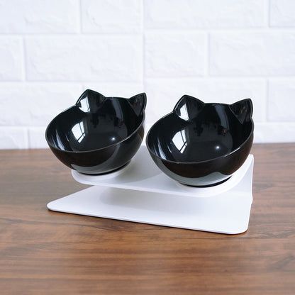 Cat Double Bowl – Ergonomic Food Bowl for Neck Protection