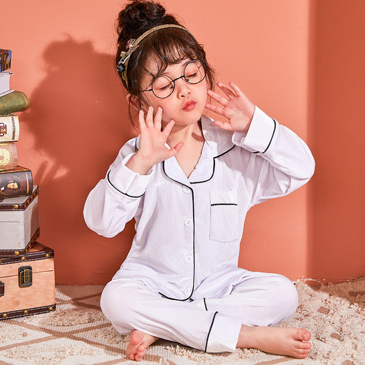 Children’s Gold Velvet Solid Color Pajamas Set Soft & Cozy