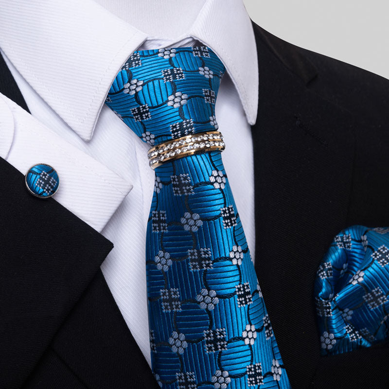 Multi Colored Striped Floral Mens Tie for Formal Party Wear