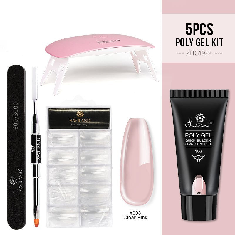 Quick Extension Crystal Gel Nail Set for Long-Lasting Shine
