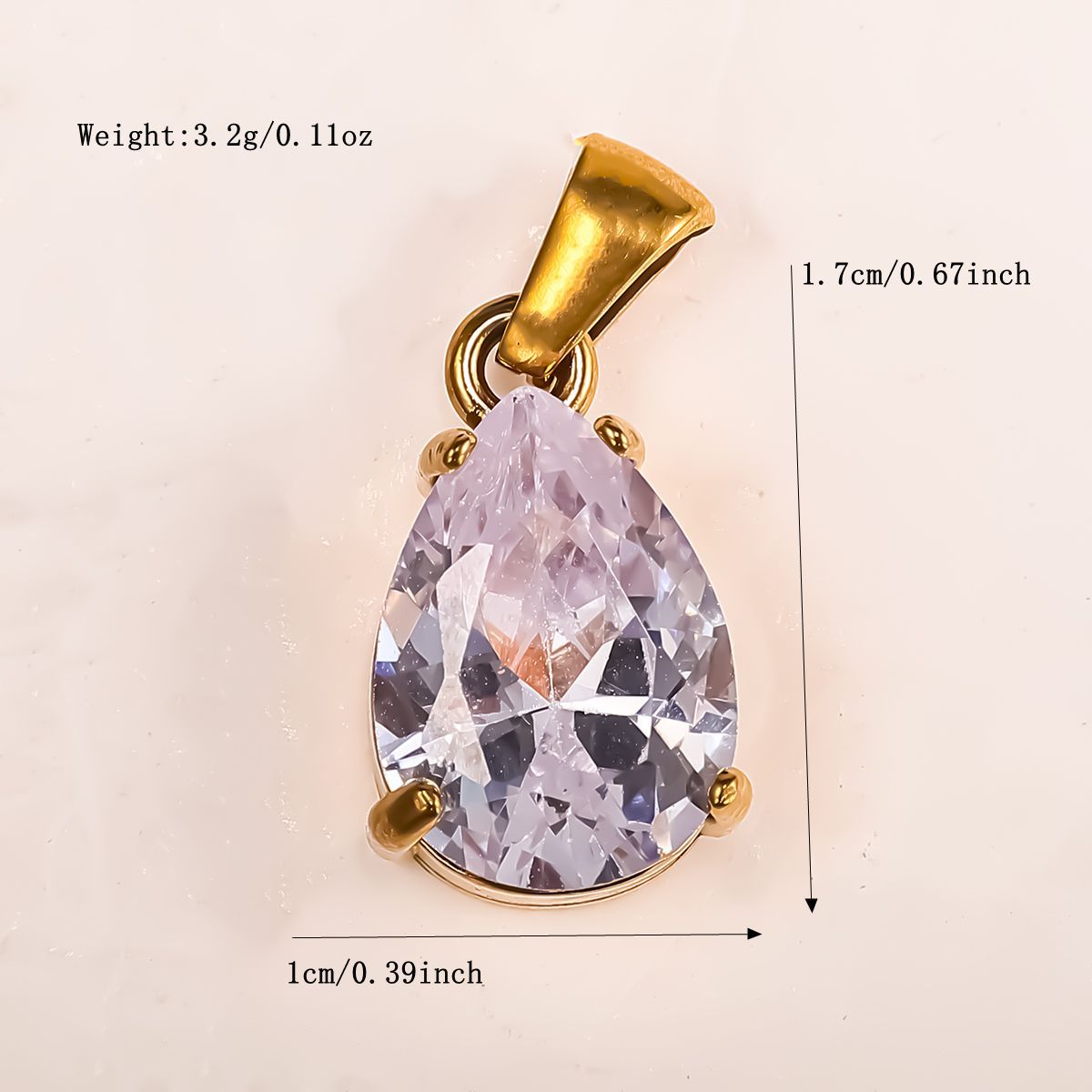 20 Carat Moissanite Pendant with Six-Prong Setting