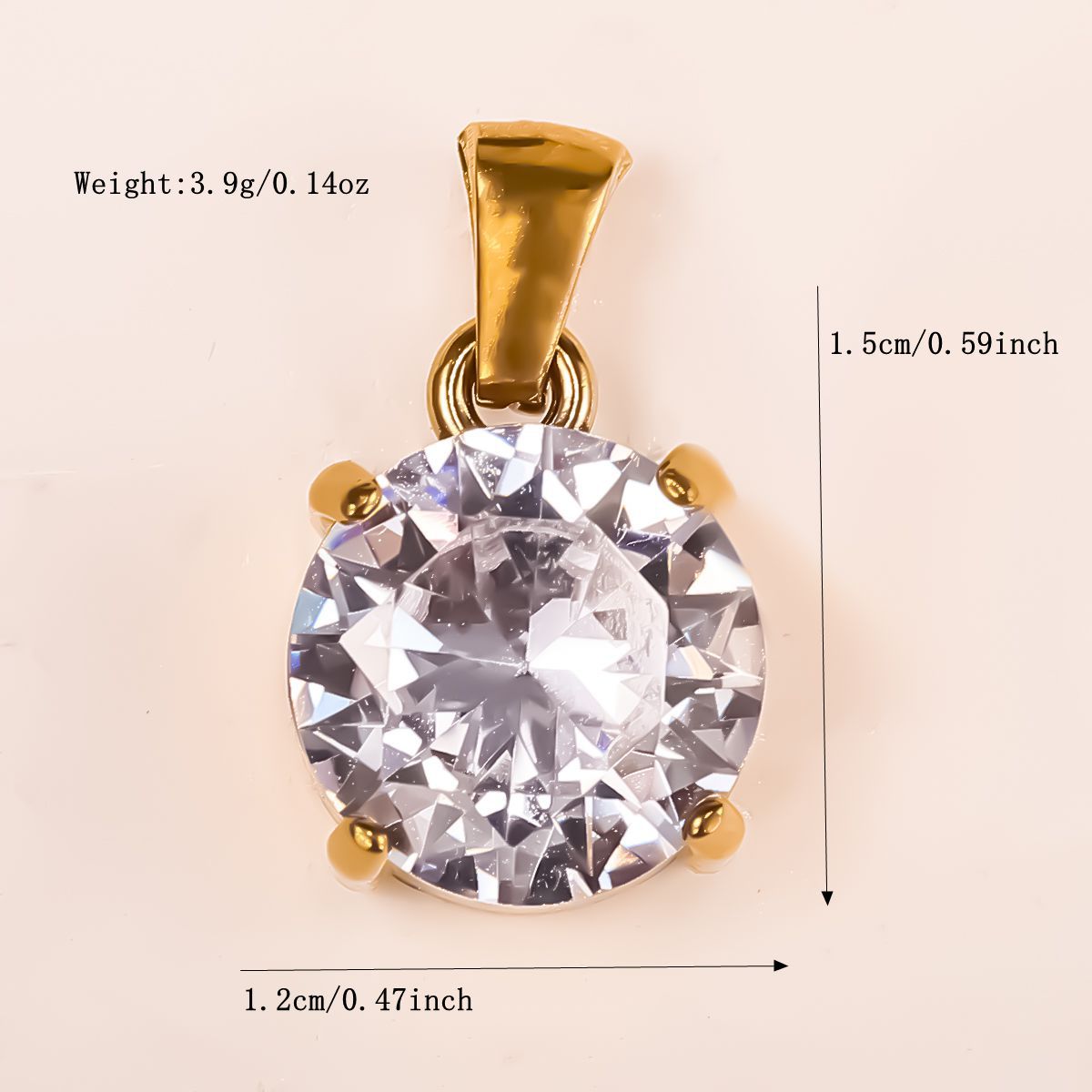 20 Carat Moissanite Pendant with Six-Prong Setting