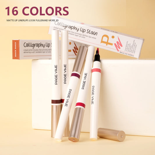 Lip Liner and Gloss Dual Set for Smooth, Long-Lasting Color