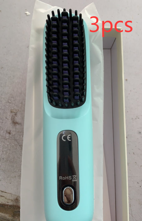 2-in-1 Hair Straightener Brush Wireless Fast Heating Comb