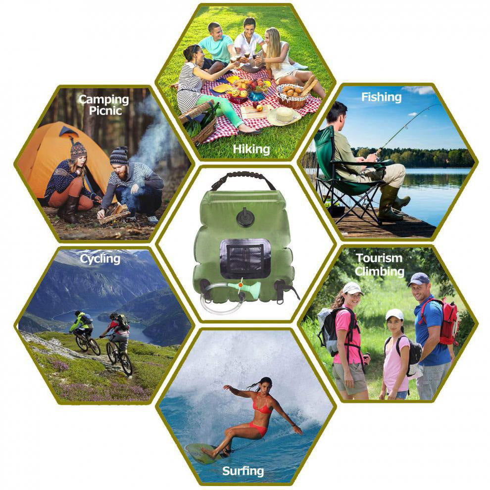 20L Solar Heat Absorbing Outdoor Shower Bag