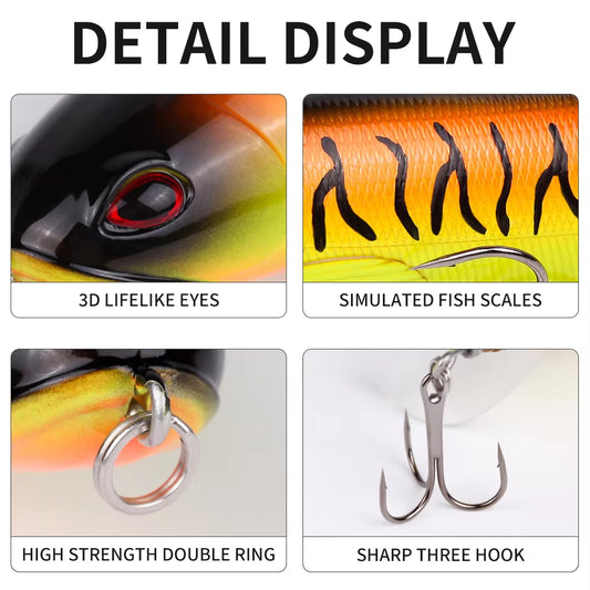 20pcs Topwater Popper Lures Set – 3D Eyes ABS Baits for Bass & Pike Global swanky 2