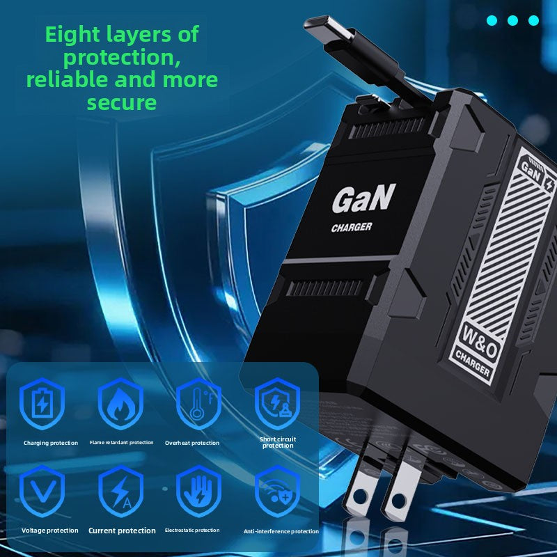 20W GaN Fast Charger with Retractable Cable