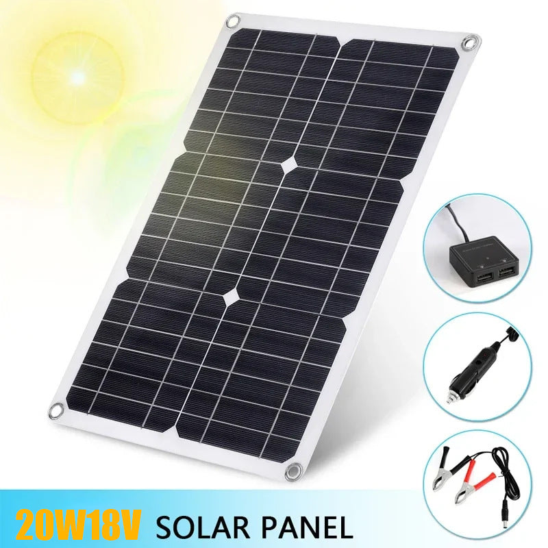 20W Monocrystalline Solar Panel Kit with Charger Controller