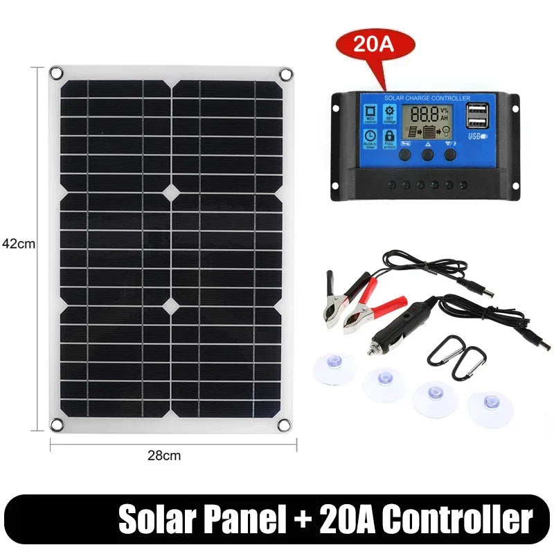 20W Monocrystalline Solar Panel Kit with Charger Controller