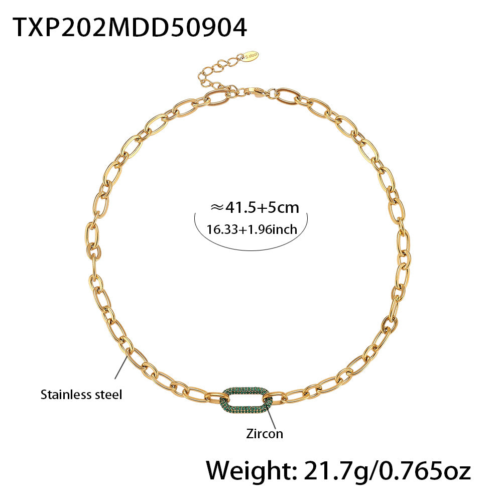 Buy Titanium Steel Zircon Clavicle Necklace & Bracelet Set