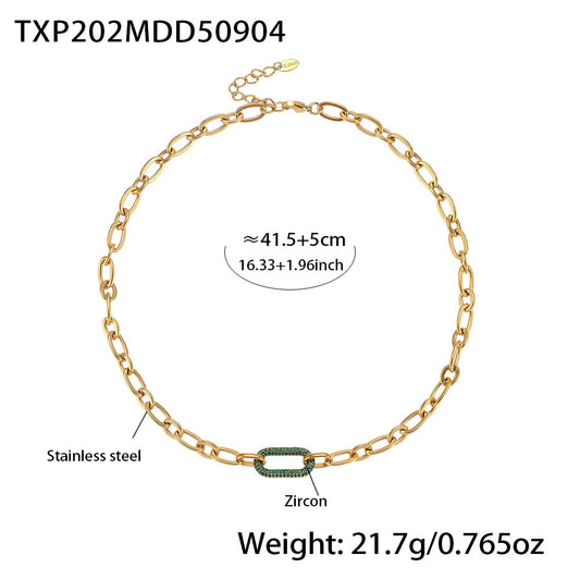 Buy Titanium Steel Zircon Clavicle Necklace & Bracelet Set