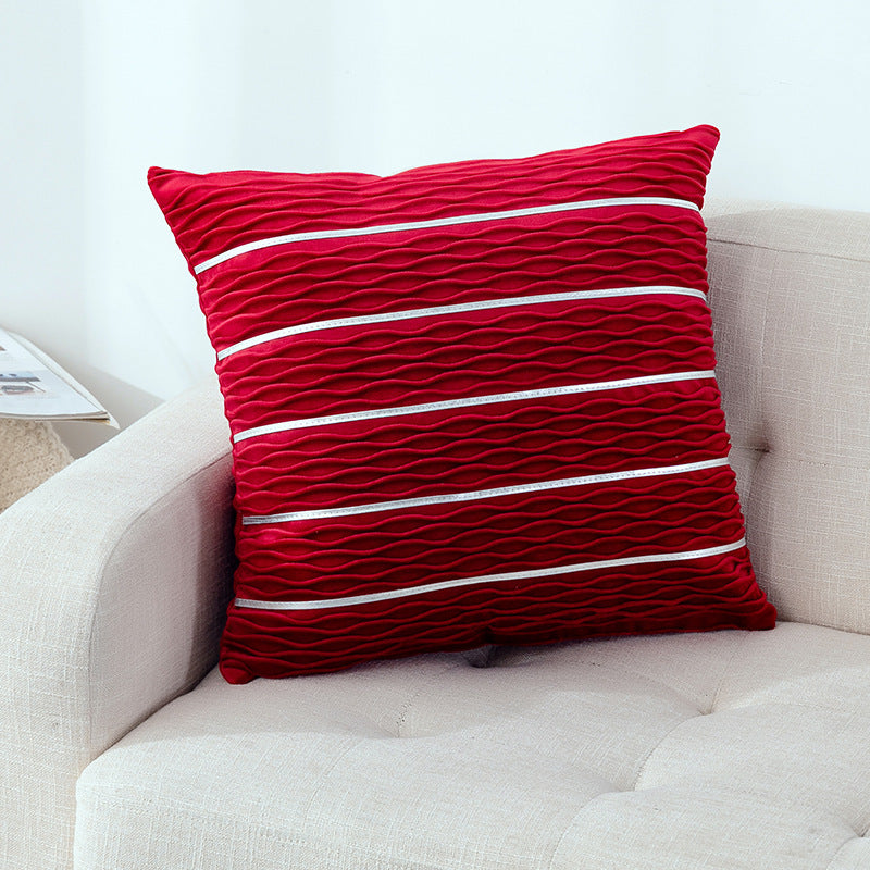Buy Striped Velvet Pillow Cover for Luxury Sofa Cushion Style