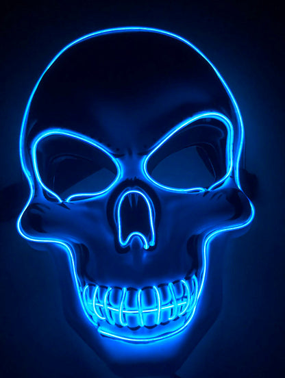 Buy Halloween Skeleton Mask LED Glow Scary Costume Party Wear