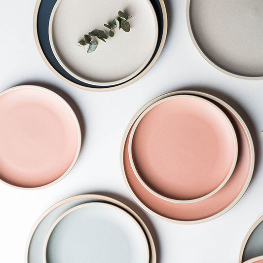 Matte Ceramic Plate Pure Color for Modern Tableware Decor