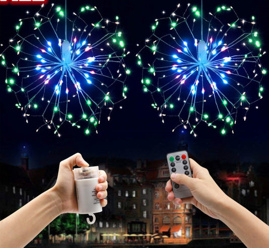 LED Fireworks Light String Lights Colorful New Year Garland Copper Wire String Fairy Light