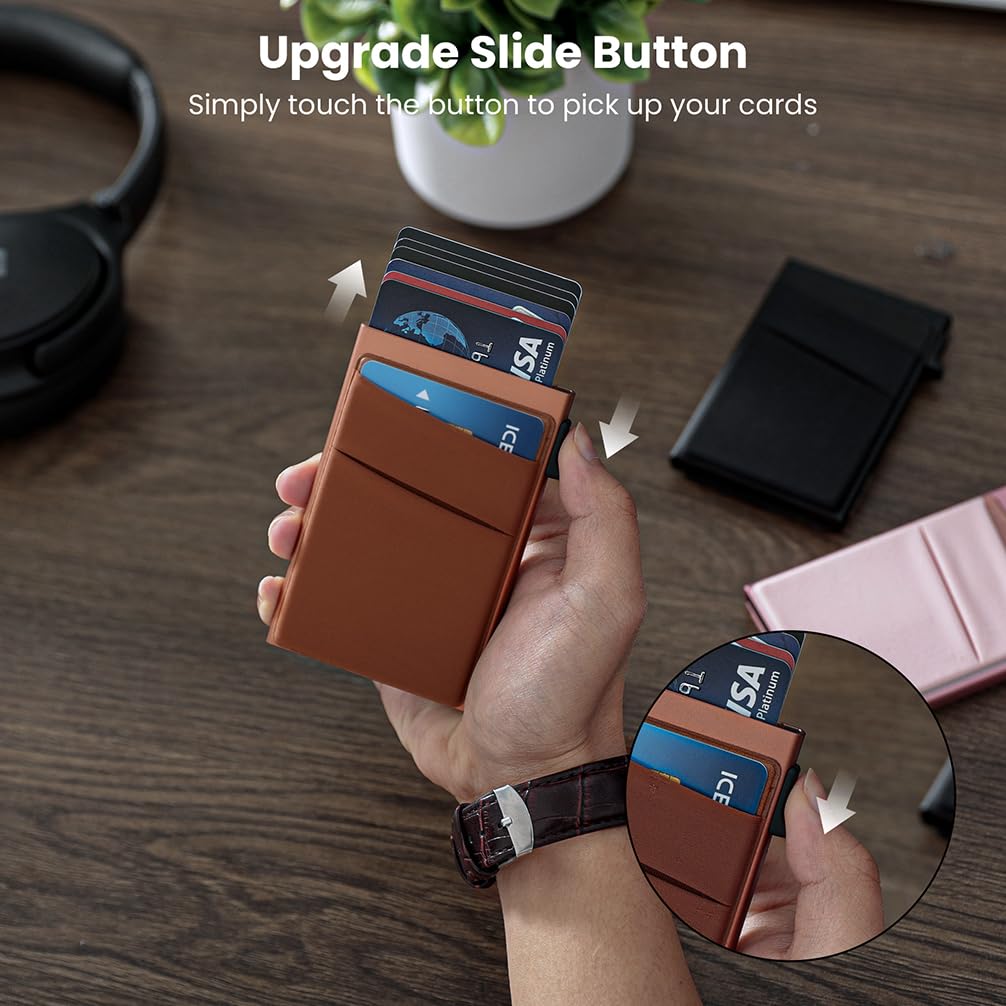 Minimalist Pop-Up Card Holder Wallet Slim Design Cash Pocket