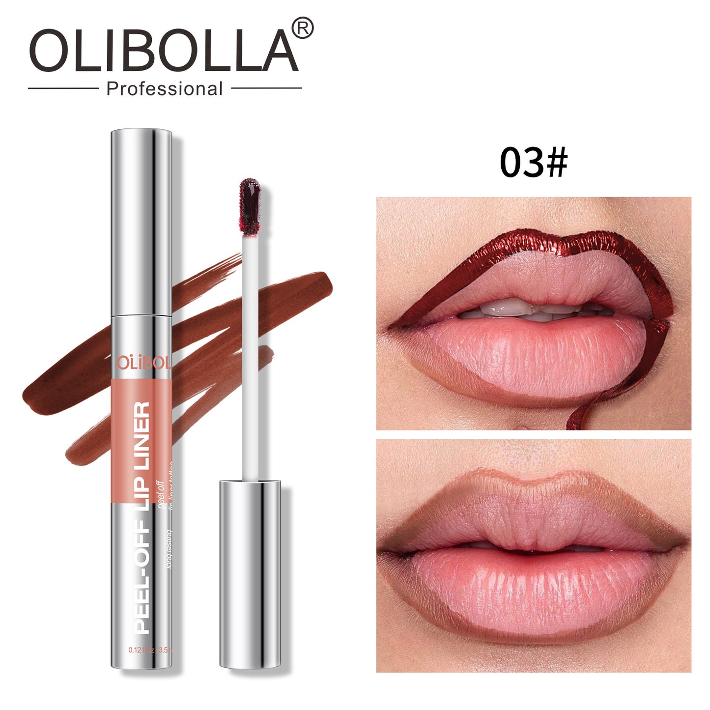 Peel-Off Matte Lip Gloss and Liner Set for Long-Lasting Color