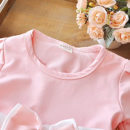 Long Sleeve Flower Bow Dress – Perfect for Special Occasions