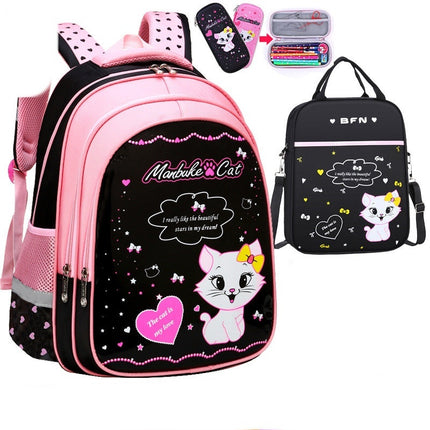 Kids School Cute Cat Print Backpack Fun & Stylish School Bag