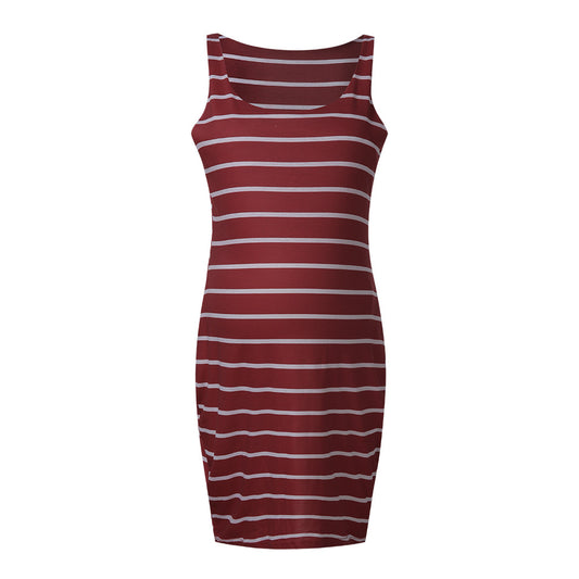 Striped Maternity Dress Versatile Vest Dress Expecting Mothers