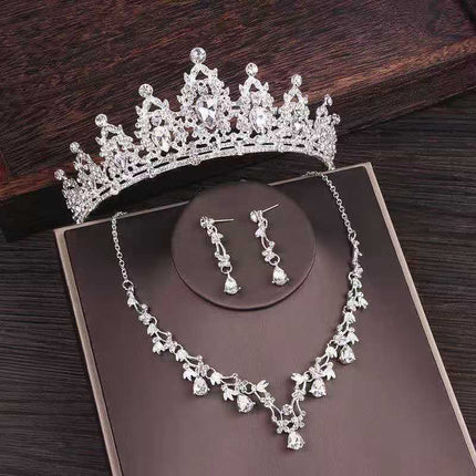 Buy Elegant Bridal Rhinestone Crown Necklace Set for Weddings