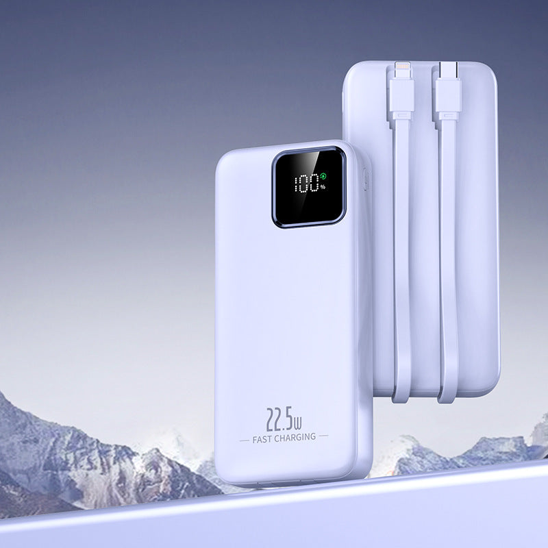 22.5W super fast charging power bank with built-in cable