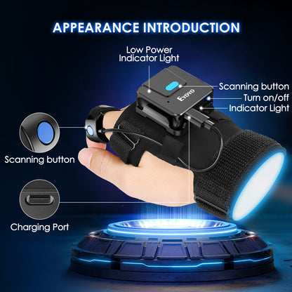 Buy Portable Two-dimensional Wrist Barcode Scanner Gloves Bluetooth Scanner